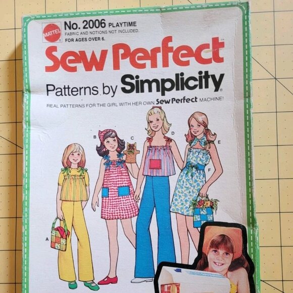 Vintage Simplicity 2006 SEW PERFECT Pattern Girls Tops, Shorts, Dress, & Scarf - Picture 2 of 3